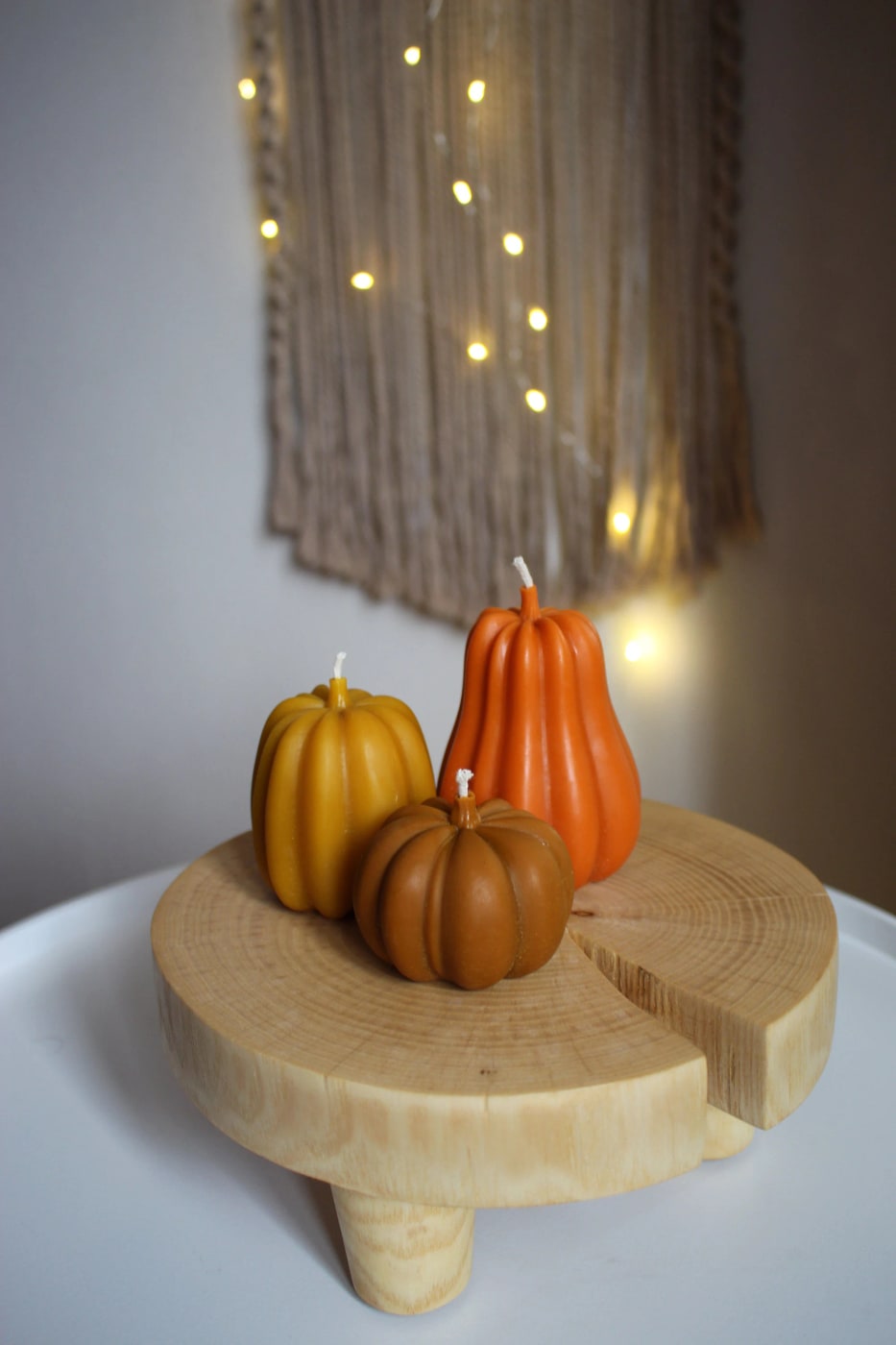 Hand-Poured Beeswax Pumpkin Candle Trio - Photo 2
