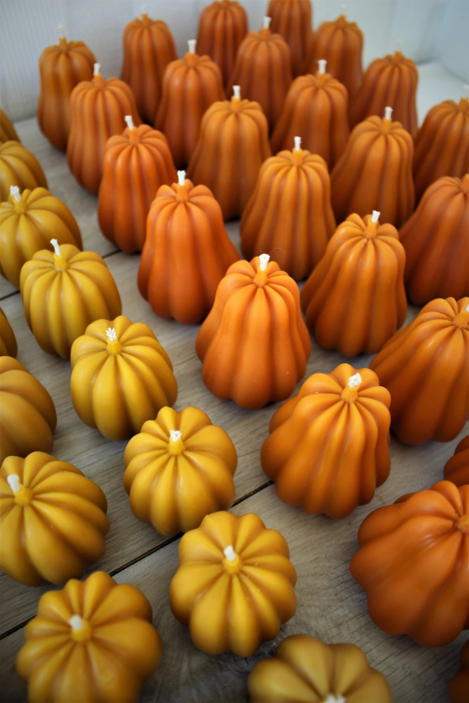 Hand-Poured Beeswax Pumpkin Candle Trio - Photo 4