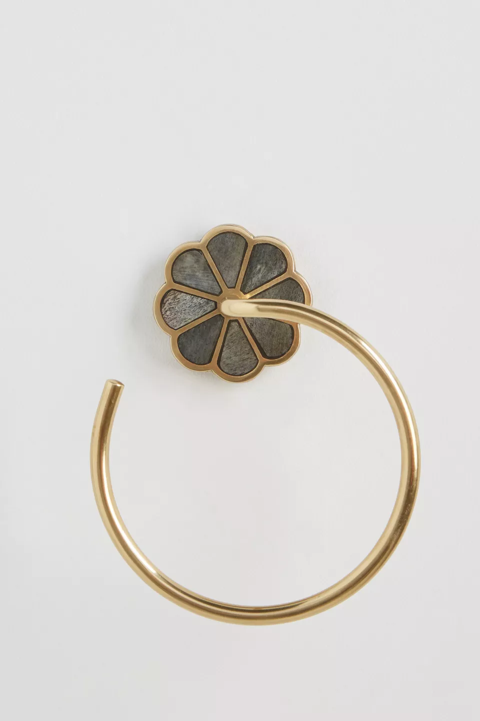 Botanist Bone & Brass Towel Ring - Gray/Brass
