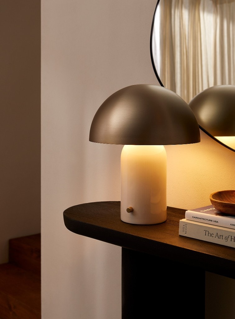 Domed Shade Mushroom Table Lamp