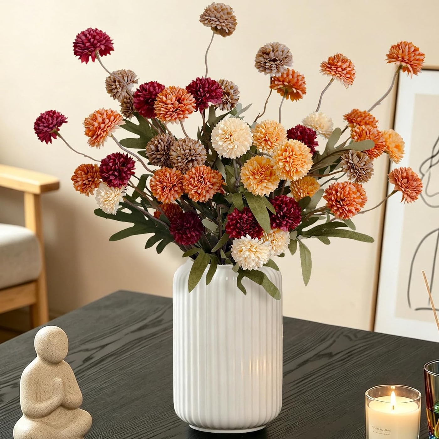 Faux Pompon Mums Floral Stems - Photo 2