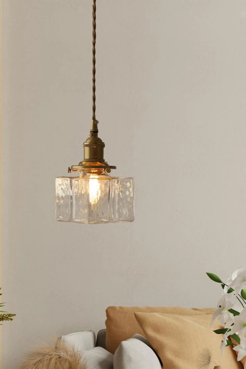 Square Jewel Glass Pendant Light - Photo 3