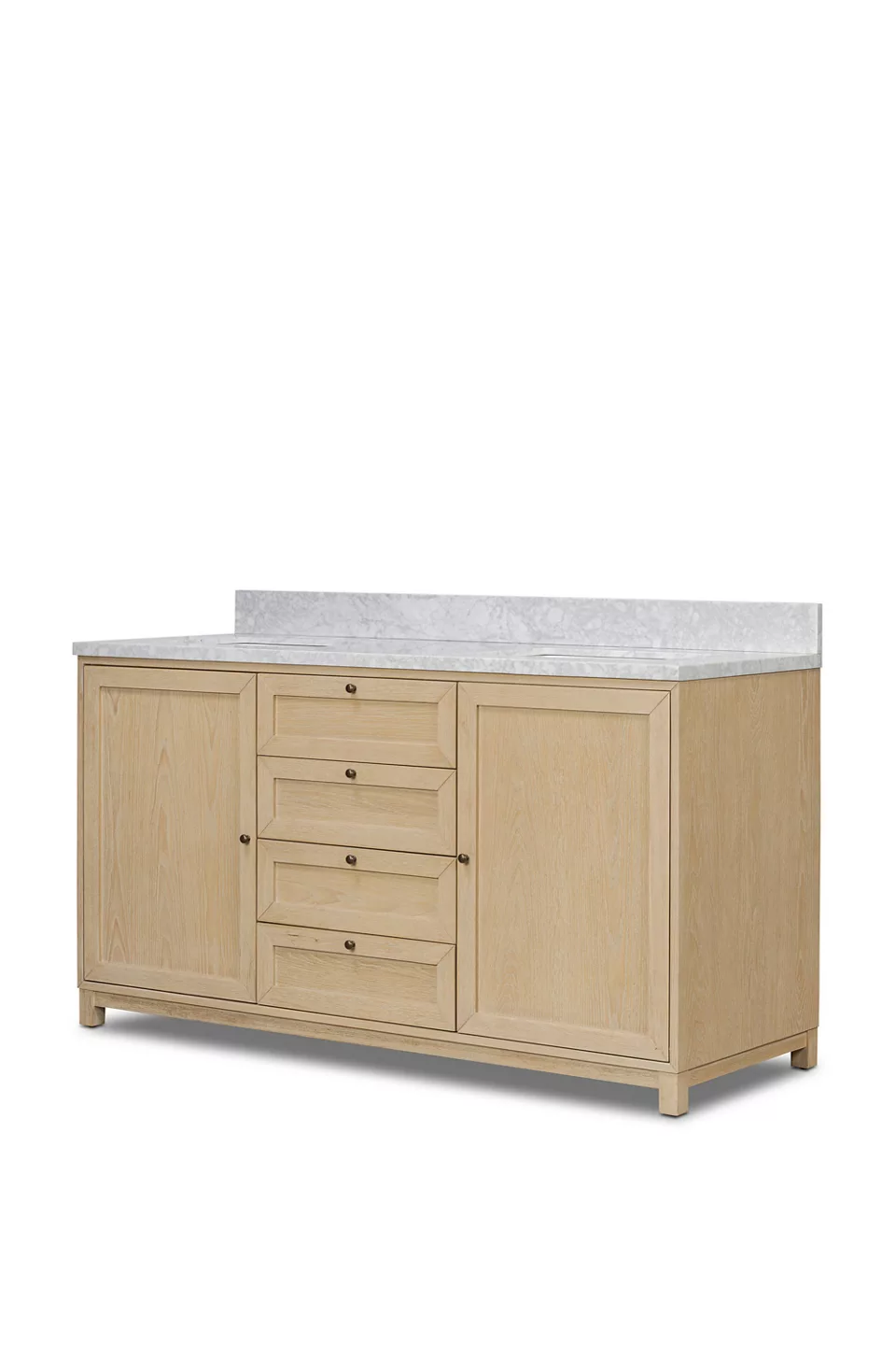 Millie Double Bathroom Vanity with Carrara Marble Top - Photo 2