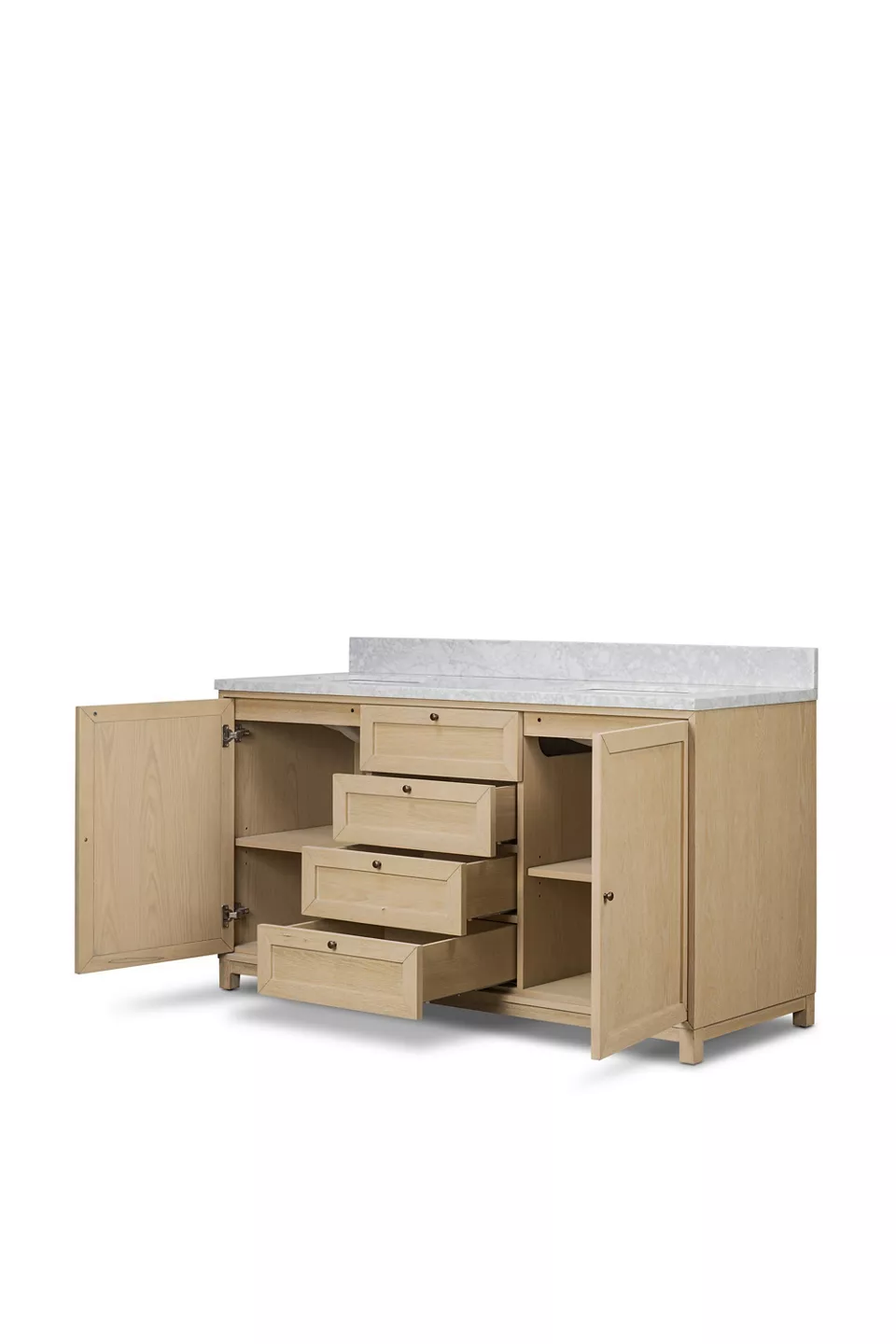 Millie Double Bathroom Vanity with Carrara Marble Top - Photo 3