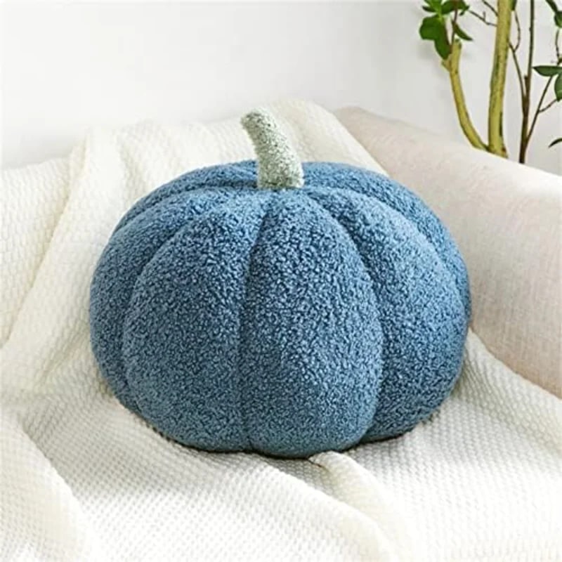 Plush Pumpkin Shaped Throw Pillow - Blue