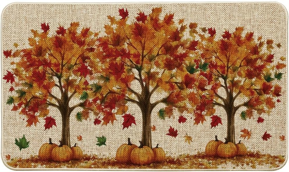 Maple Tree Pumpkin Fall Doormat