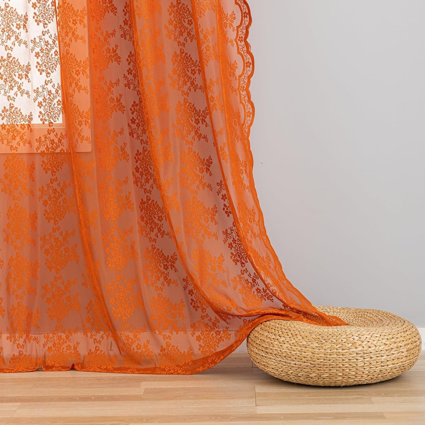 Vintage Lace Sheer Curtain Panels - Photo 3