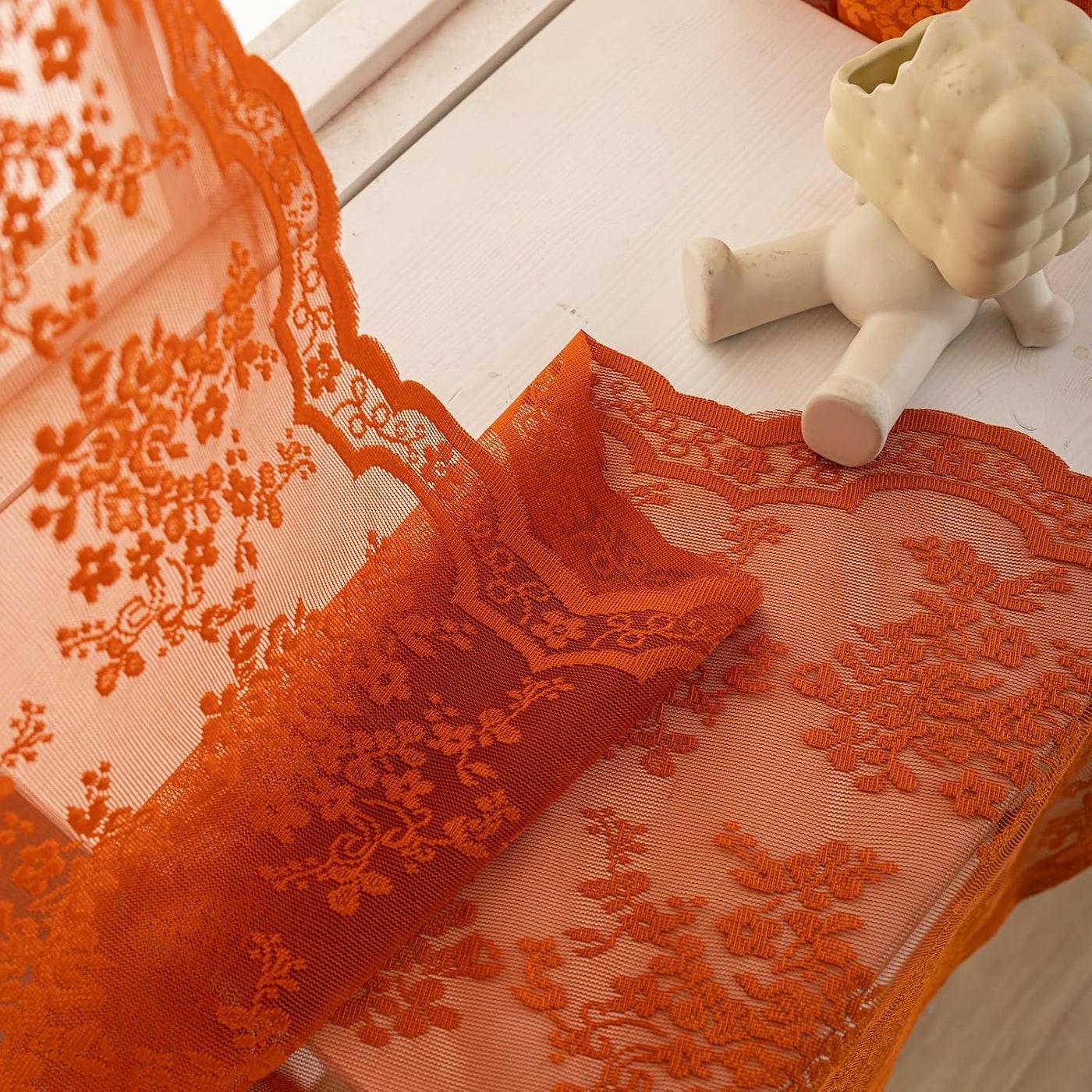 Vintage Lace Sheer Curtain Panels - Photo 4