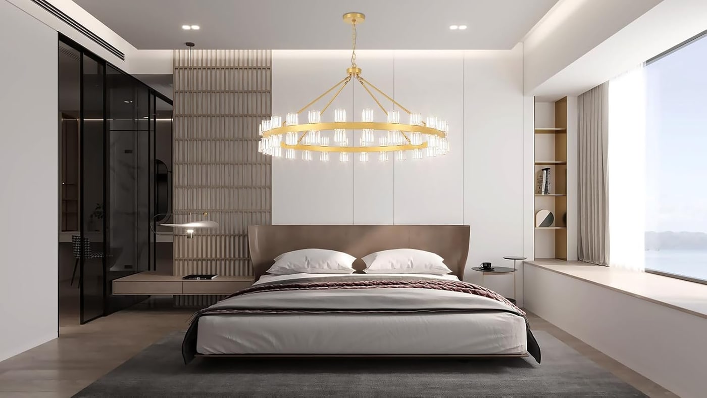 48-Inch Crystal Wagon Wheel Chandelier in Gold - Photo 4