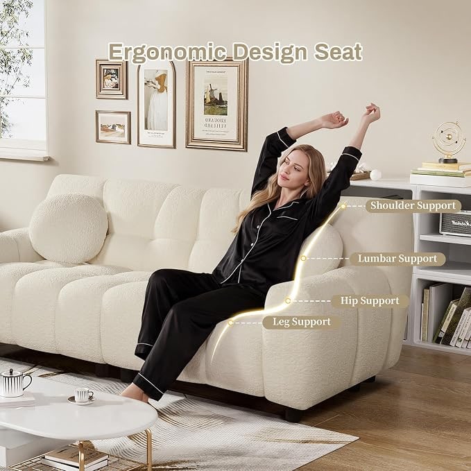 72-Inch Tufted Boucle Cloud Loveseat - Photo 3
