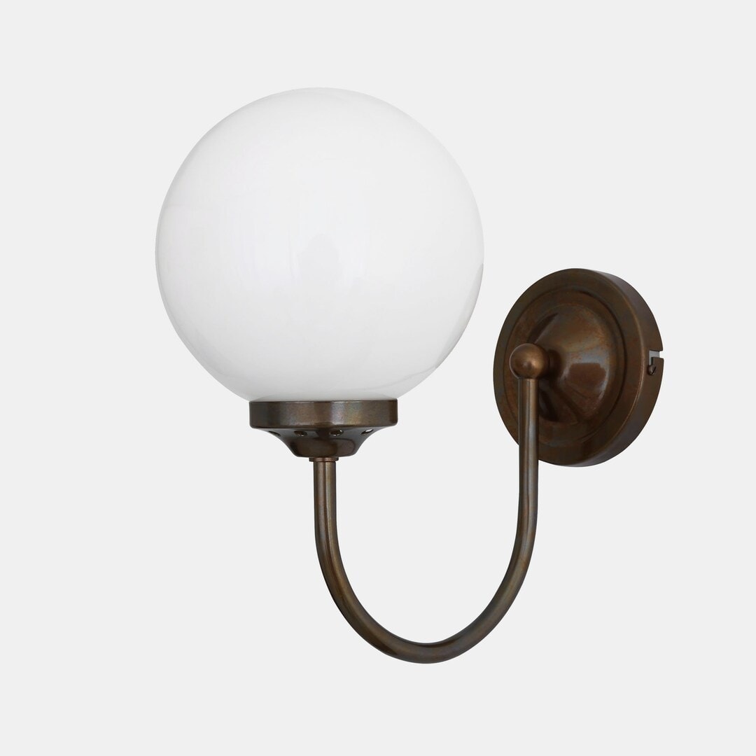 Bragan Opal Glass Globe Wall Sconce