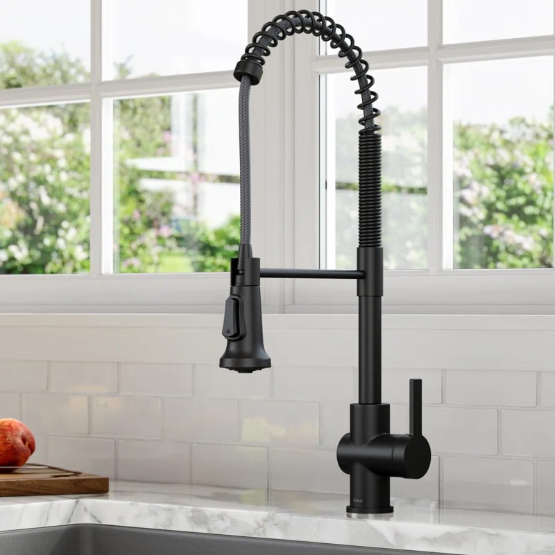 Britt Commercial-Style Pull-Down Kitchen Faucet - Matte Black