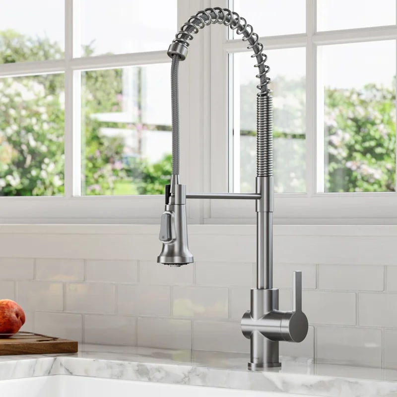 Britt Commercial-Style Pull-Down Kitchen Faucet - Spot-Free Stainless Steel
