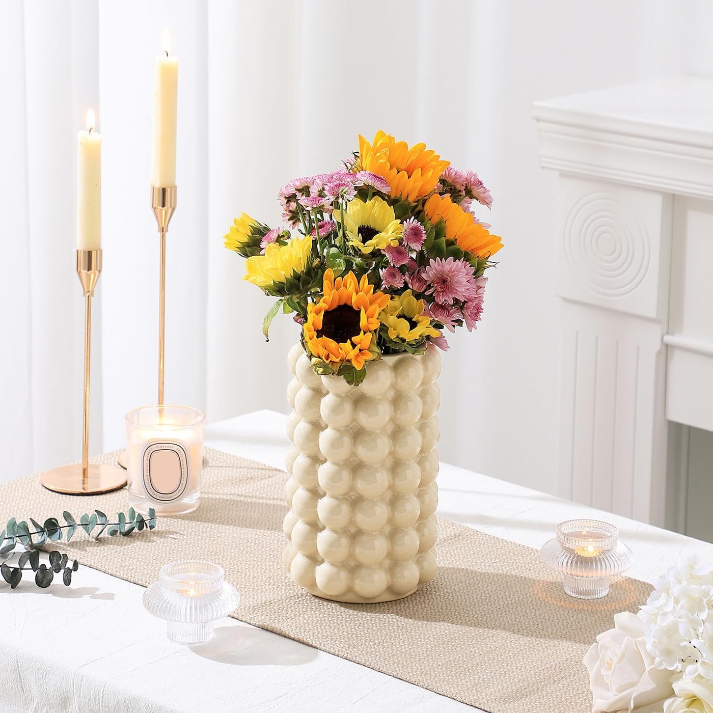 Bubble Ceramic Vase, 8.5 Inch Tall - Photo 4