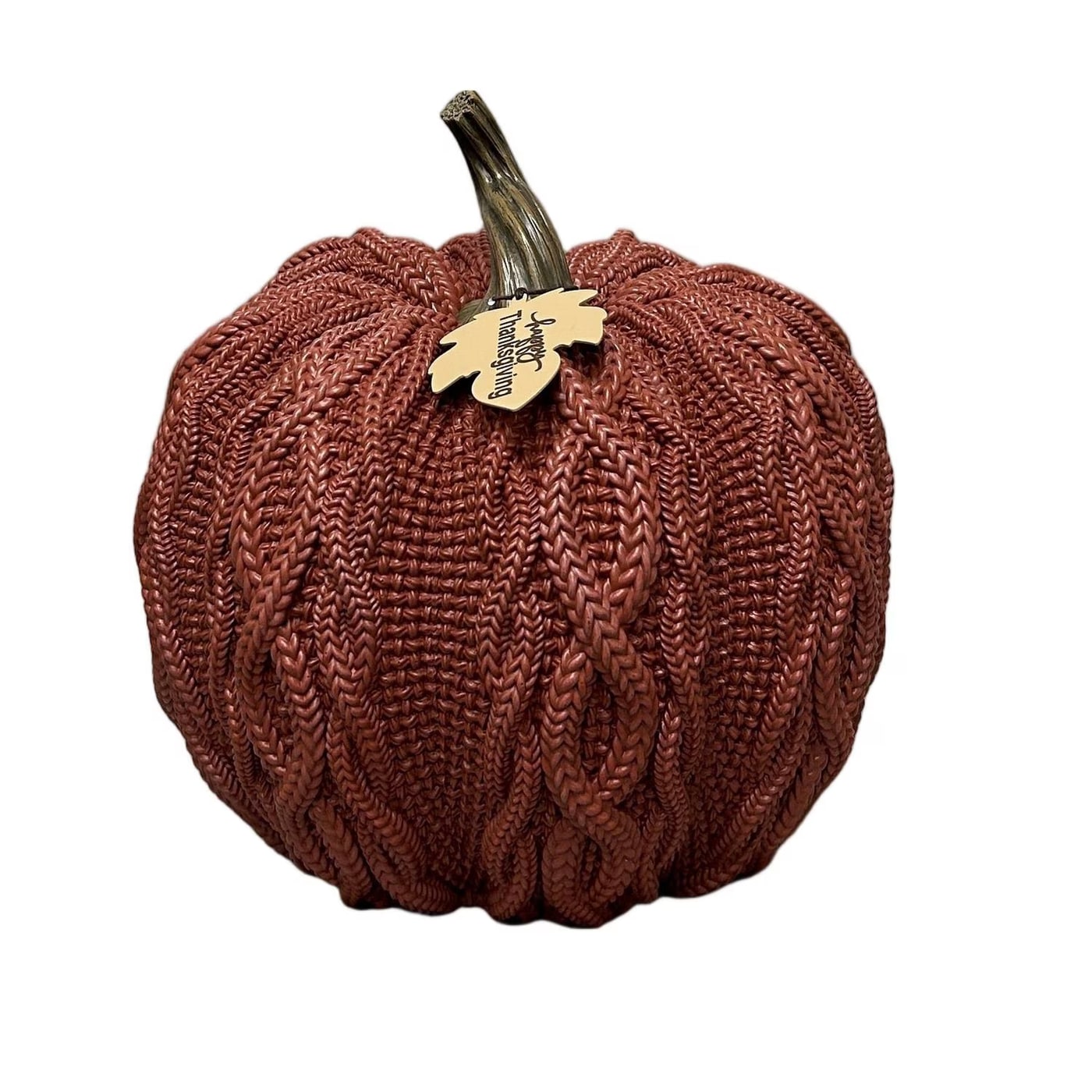 Cable-Knit Harvest Pumpkin Trio (Set of 3) - Photo 4