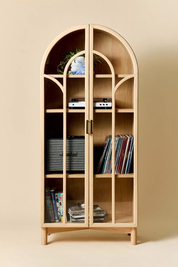 Camille Arched Glass Display Cabinet - Natural