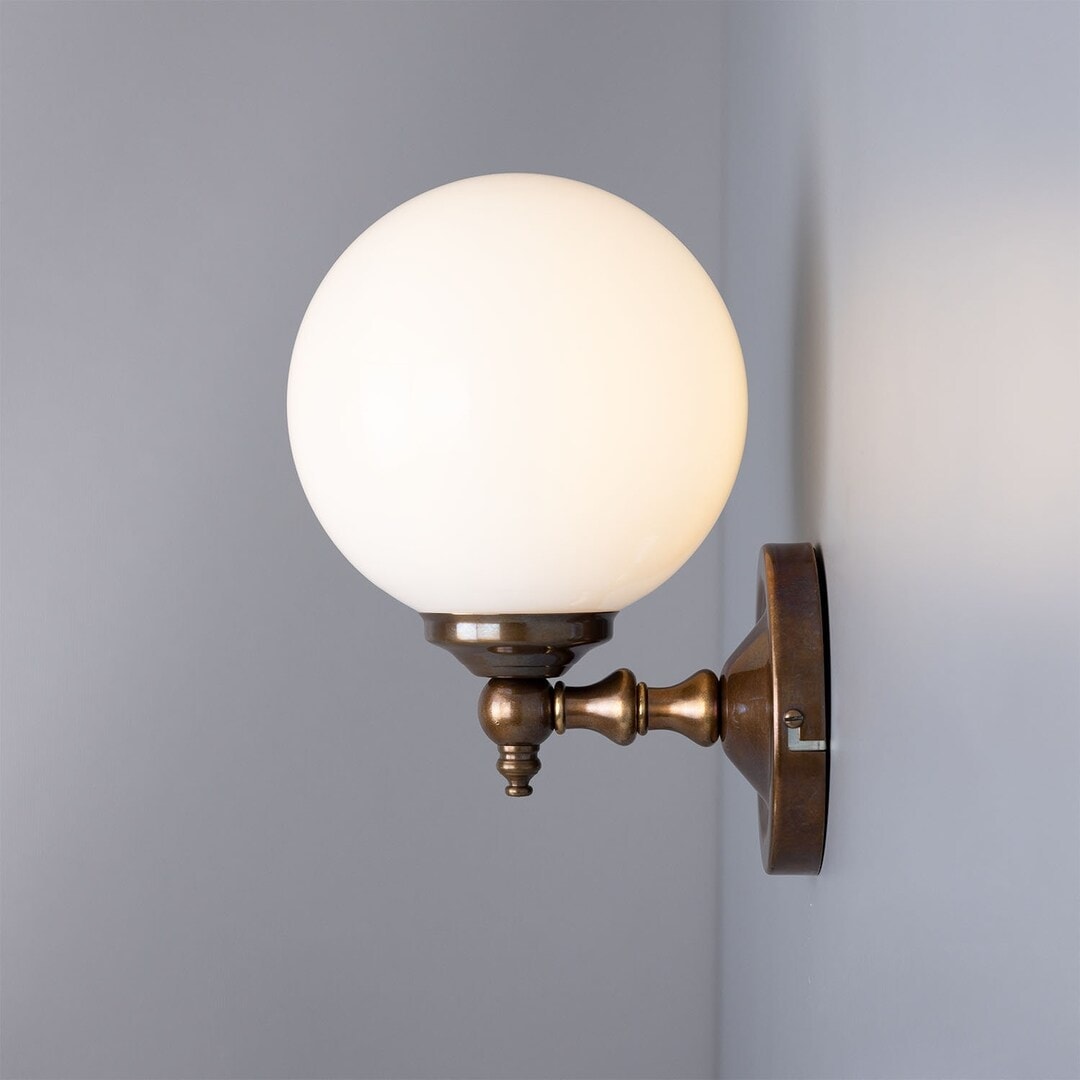 Cloghan Opal Glass Globe Wall Sconce - Photo 2