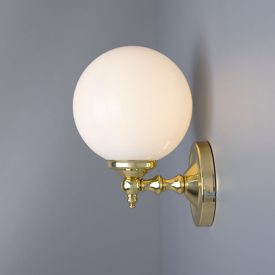 Cloghan Opal Glass Globe Wall Sconce - Photo 3