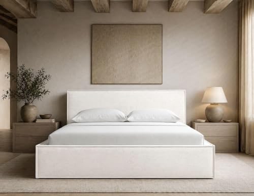 Cloud Frame Upholstered Platform Bed - Cream Boucle