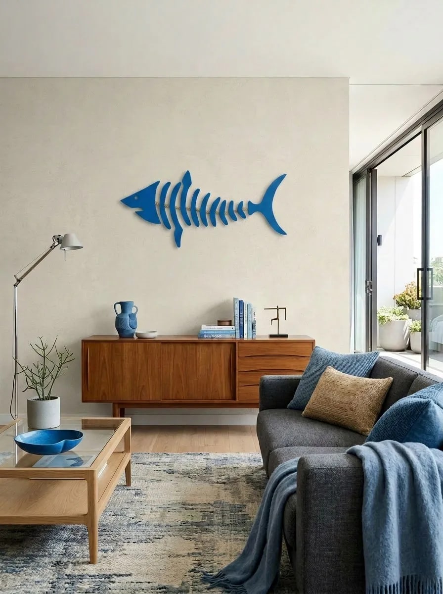 Shark Skeleton Coastal Wall Art - Photo 4