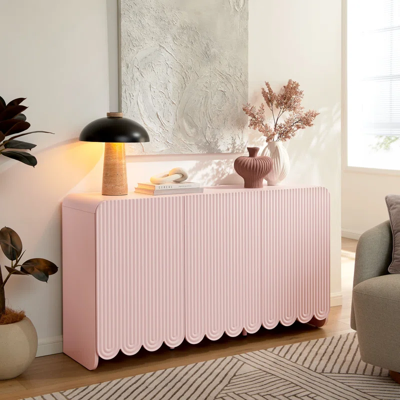 Dahlia Fluted Scalloped Sideboard Cabinet