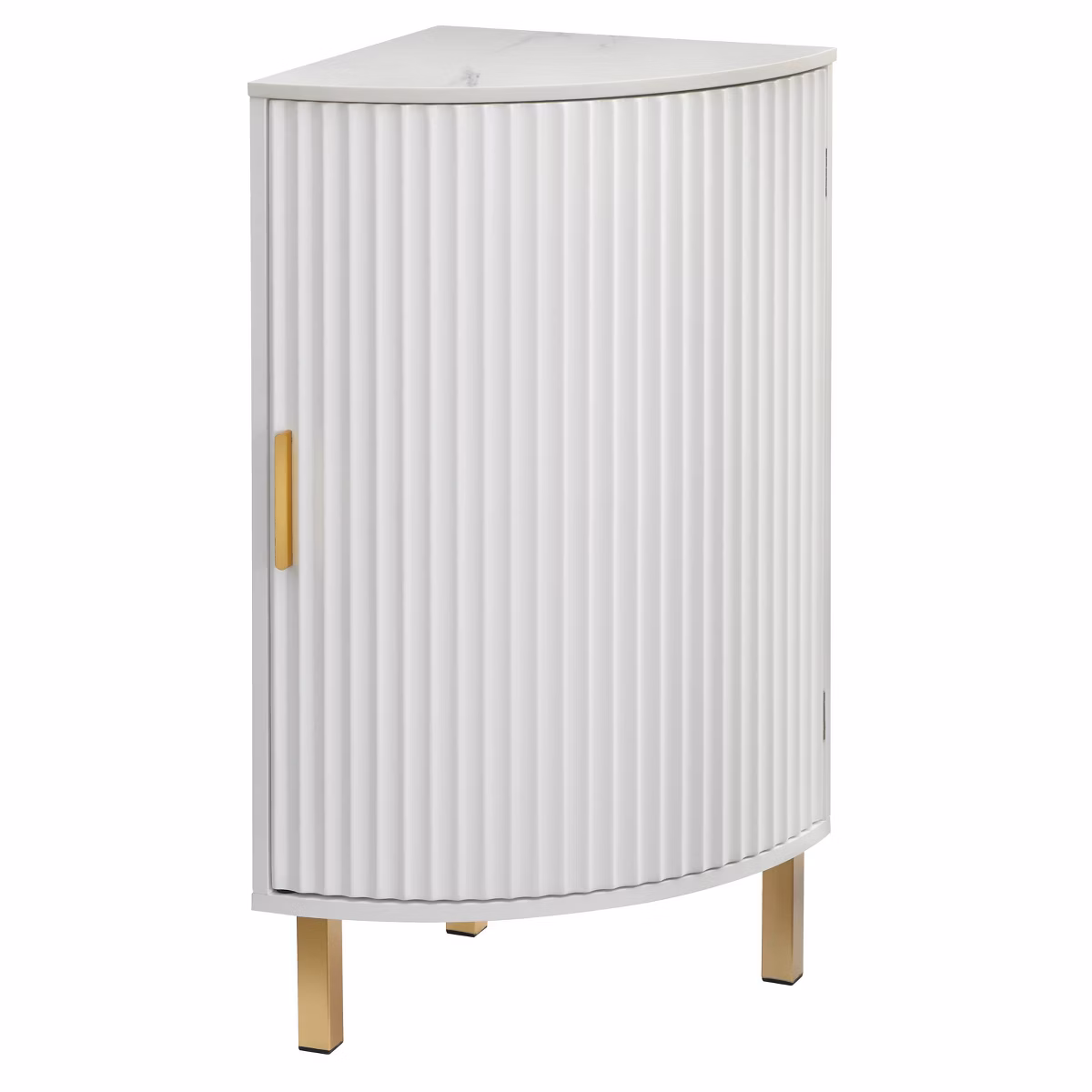 Dorion Corner Channel Front Cabinet - White