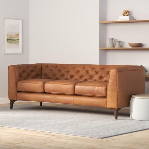 Essex 89-Inch Tufted Italian Leather Sofa - Photo 3