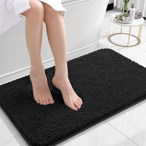Extra Soft Chenille Bath Rug 30×20 - Black