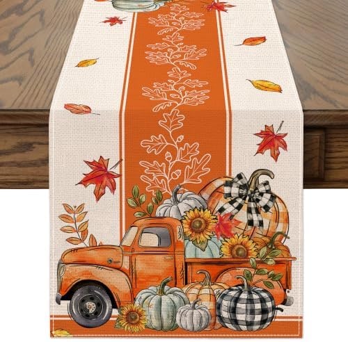 Farmhouse Fall Table Runner 13x72 - Fall Truck
