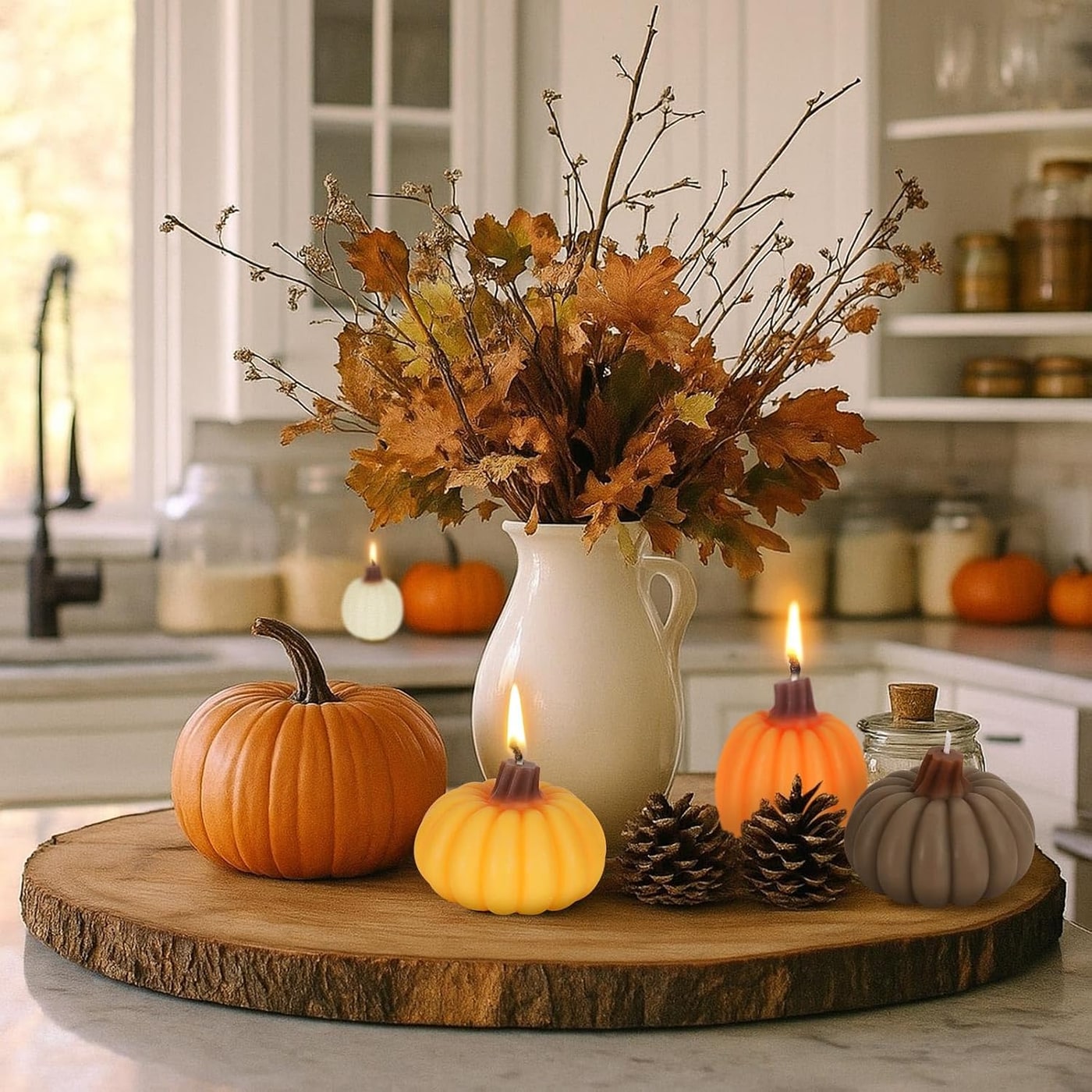 Pumpkin Shaped Fall Scented Candle Gift Set, 8-Pack - Photo 4