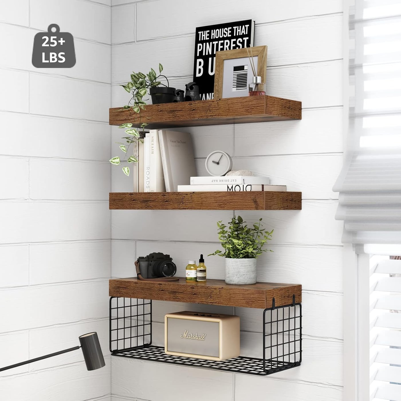 Farmhouse Over-Toilet Floating Shelf Set of 3 - Photo 4