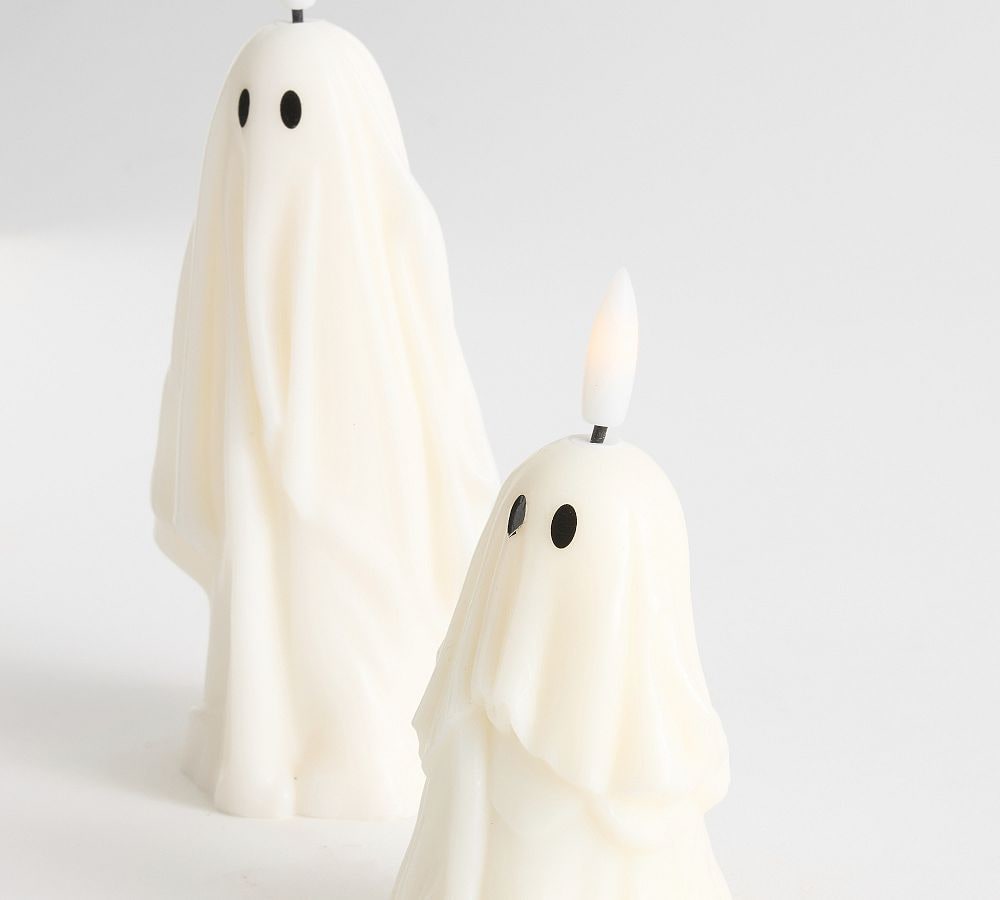 Ghost Pillar Flameless Candles, Set of 2 - Photo 2