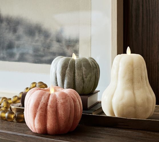 Flickering Flameless Wax Pumpkin Candle - Photo 3