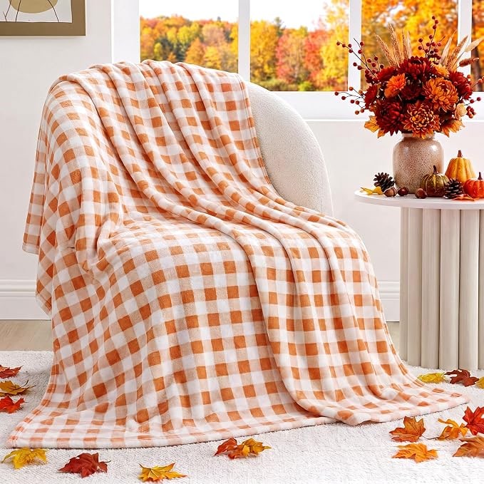 Checkered Gingham Flannel Throw