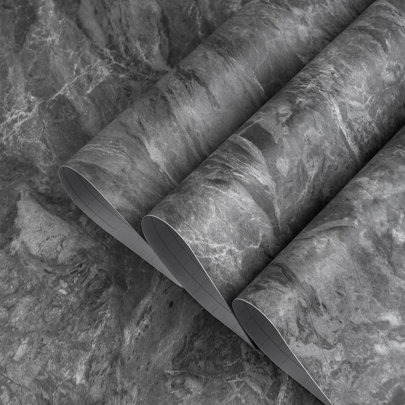 Glossy Dark Grey Gold Marble Peel-and-Stick Contact Paper - Photo 2