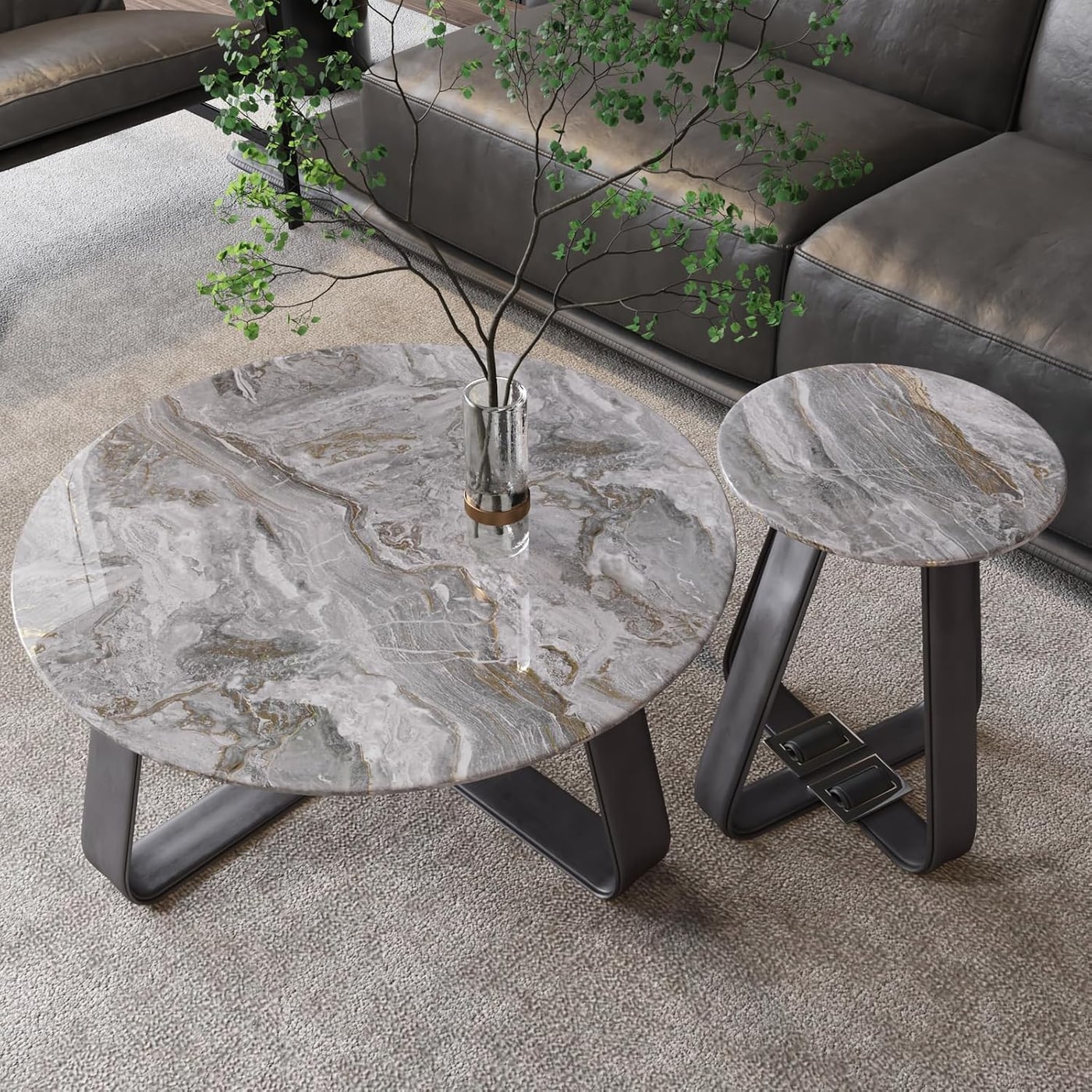 Glossy Grey Gold Marble Peel-and-Stick Contact Paper - Photo 3
