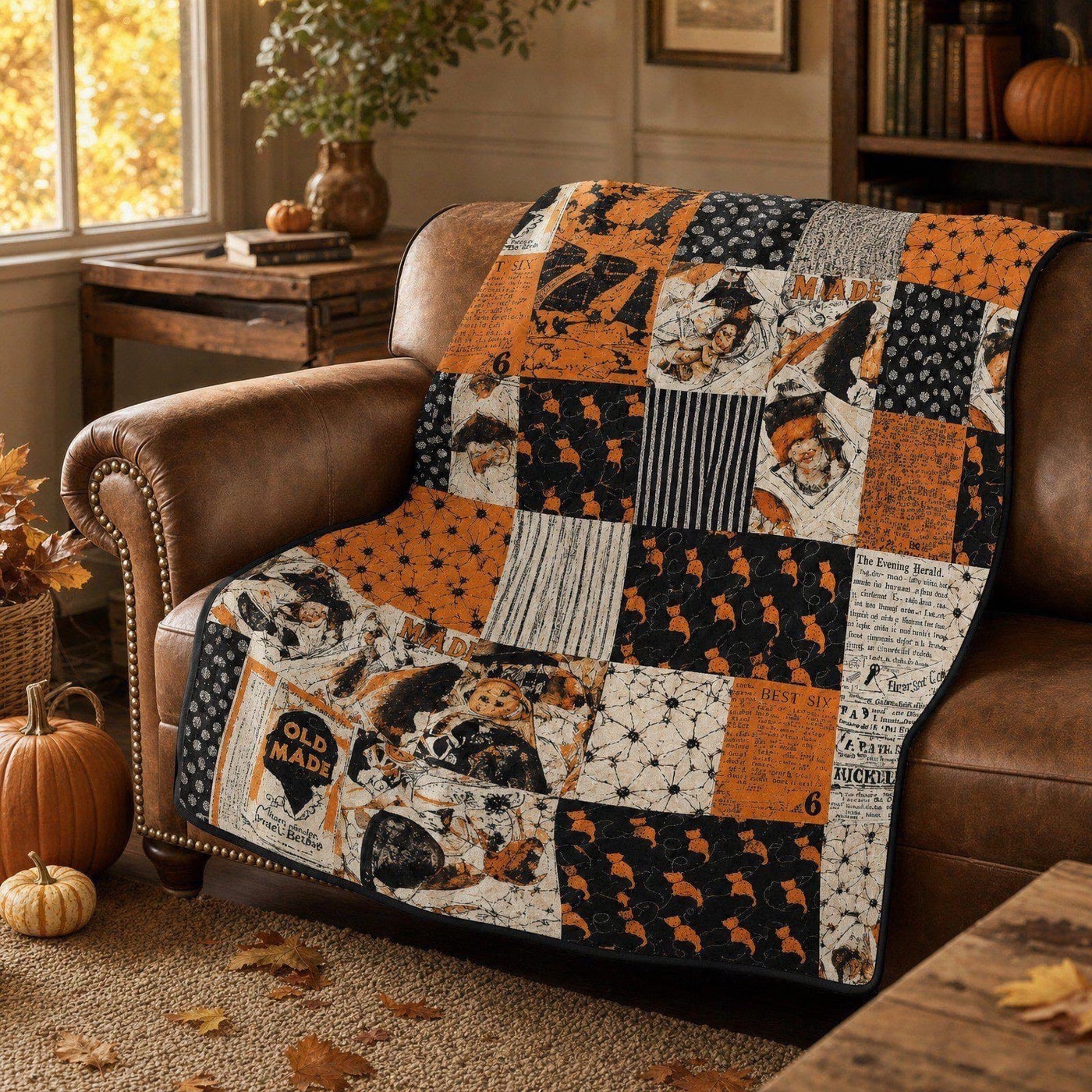 Festive Halloween Flannel Throw Blanket - Pattern 6