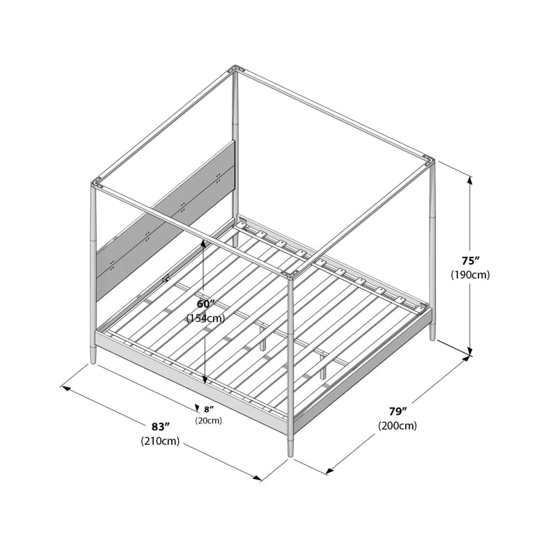 Harbor Canopy Bed with Chenille Headboard - Photo 4