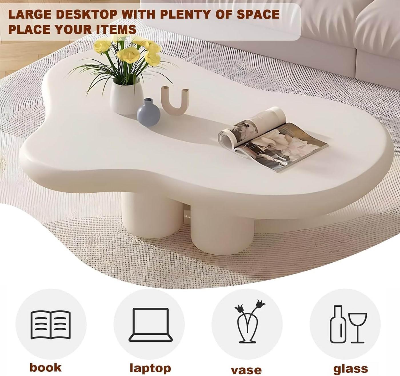 Irregular Cloud Coffee Table with Four Legs - Photo 4