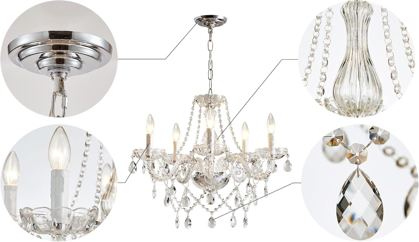 K9 Crystal Glass 5-Light Pendant Chandelier - Photo 4
