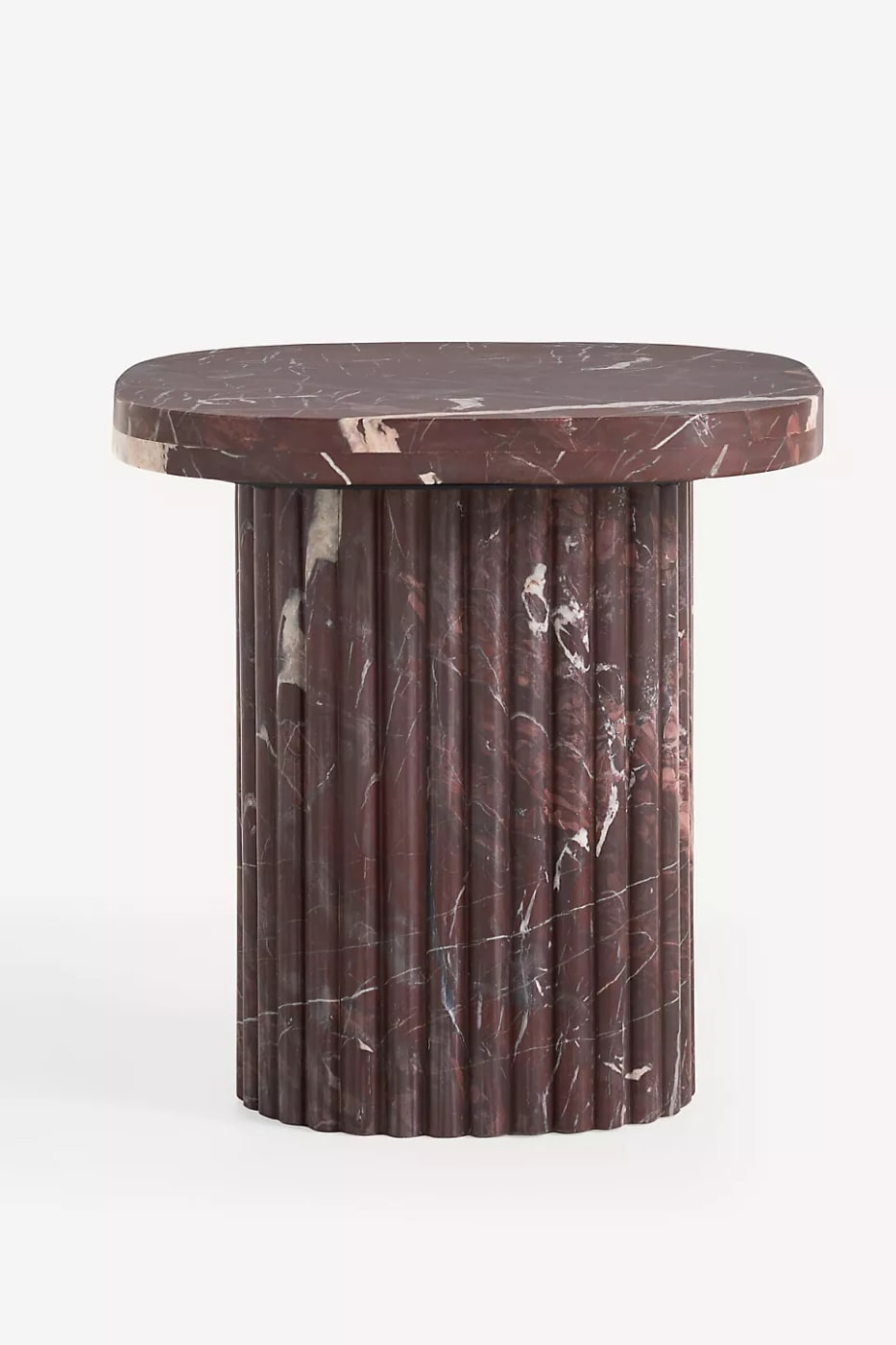 Square Fluted Marble Side Table - Photo 2