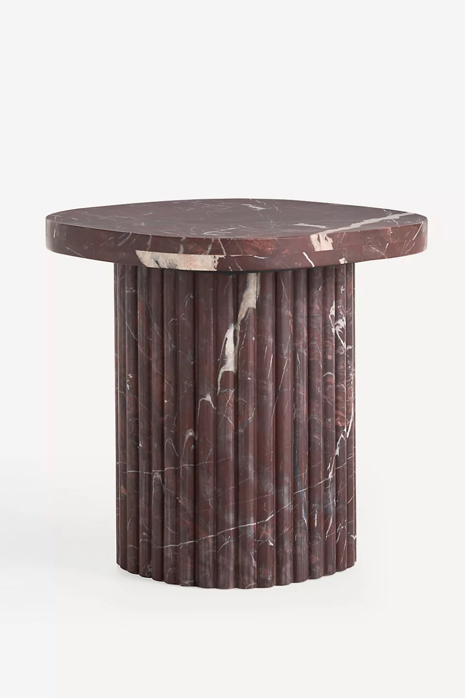Square Fluted Marble Side Table - Photo 3
