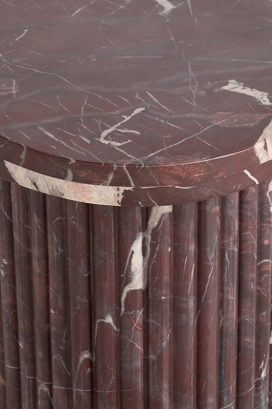 Square Fluted Marble Side Table - Photo 4