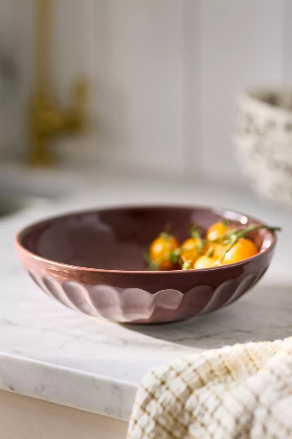 Amelie Latte Stoneware Pasta Bowls, Set of Four
