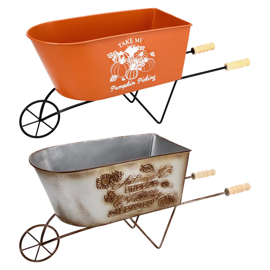 Mini Metal Shopping Cart Decor - Rusty Silver