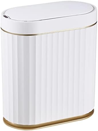 2-Gallon Slim Motion Sensor Bathroom Trash Can - White Gold