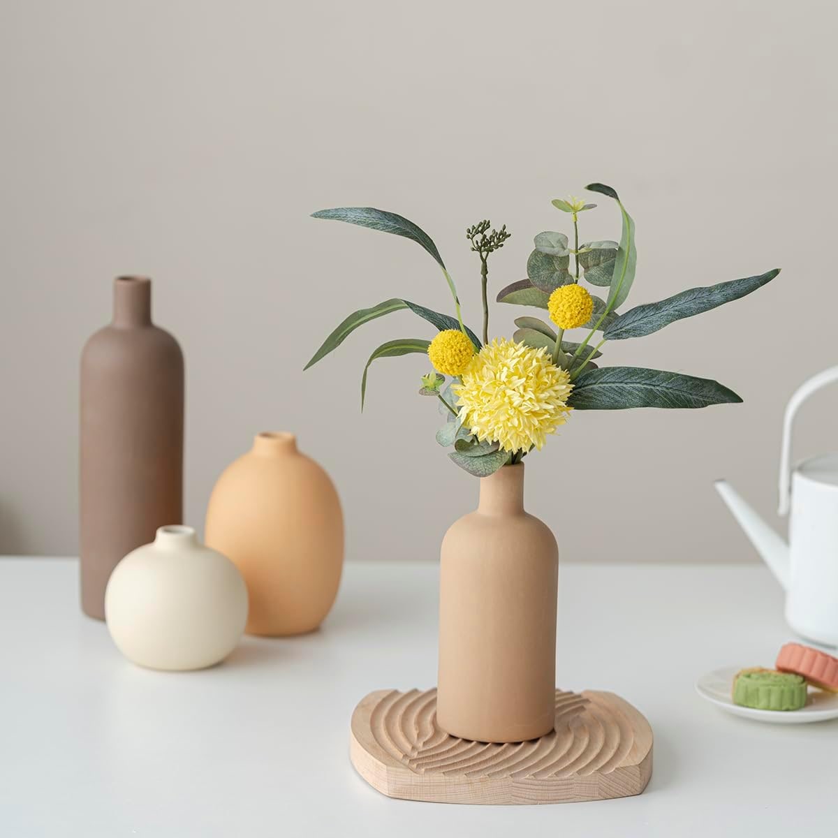 Four-Piece Matte Ceramic Vase Set - Photo 4