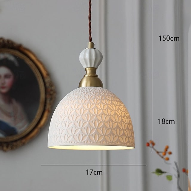 Nordic Ceramic Dome Pendant Light