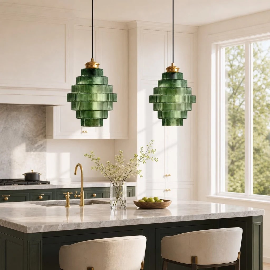 Nordic Striped Glass Bottle Pendant Light - Photo 2