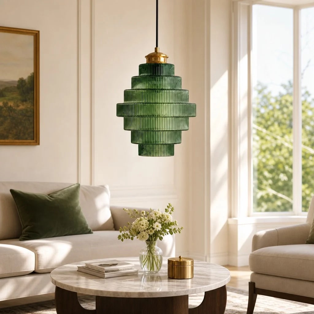 Nordic Striped Glass Bottle Pendant Light - Photo 3